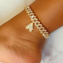 Load image into Gallery viewer, Icee Cuban Initial Anklet